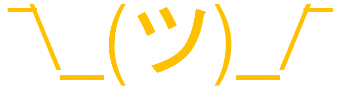 肩をすくめるポーズの顔文字 ツが若干スマイルを表現している?